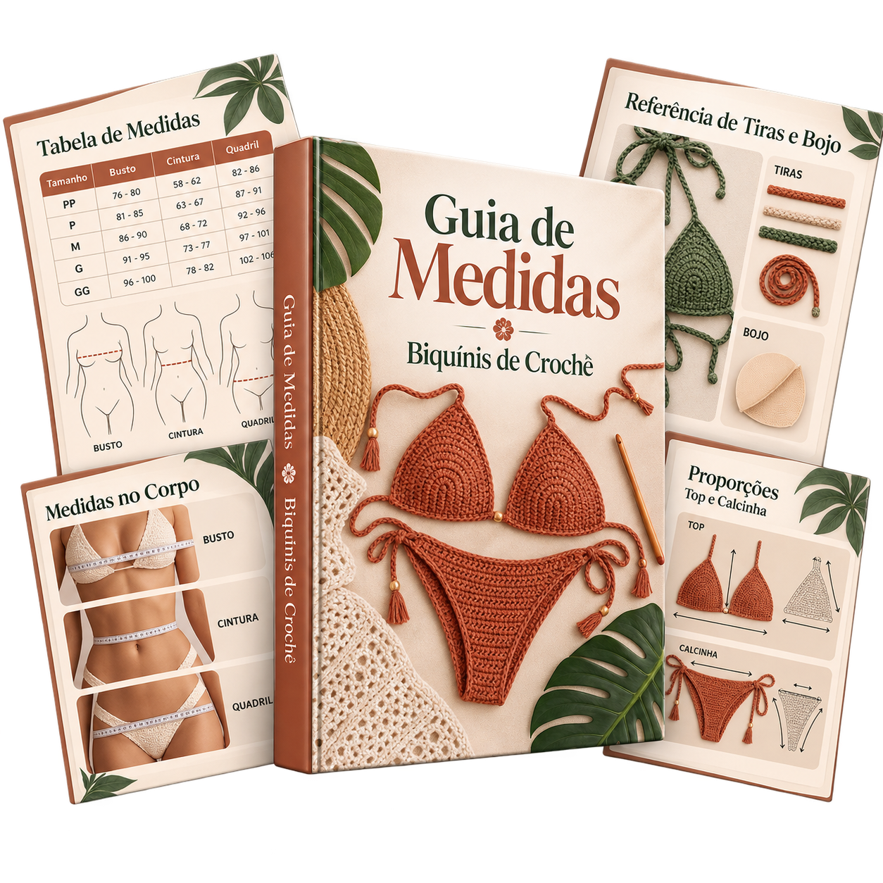 Guia de Medidas para Biquínis de Crochê
