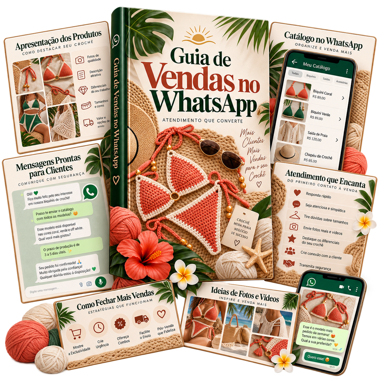 Guia de vendas no WhatsApp para produtos de crochê